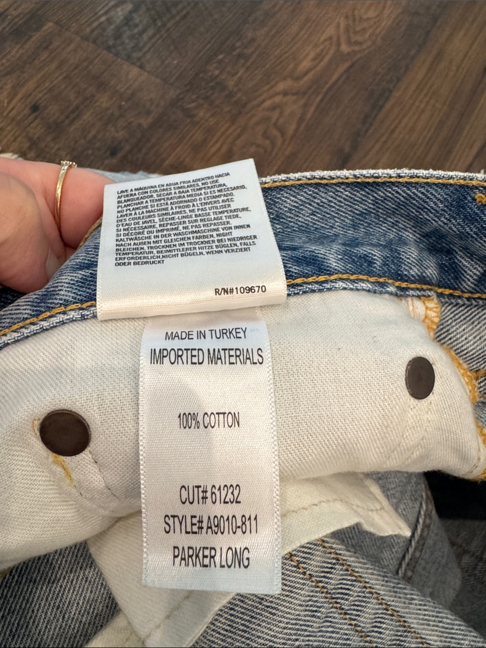 Agolde Parker Long Light Blue Distressed Denim Cutoff Shorts - Picture 3 of 4